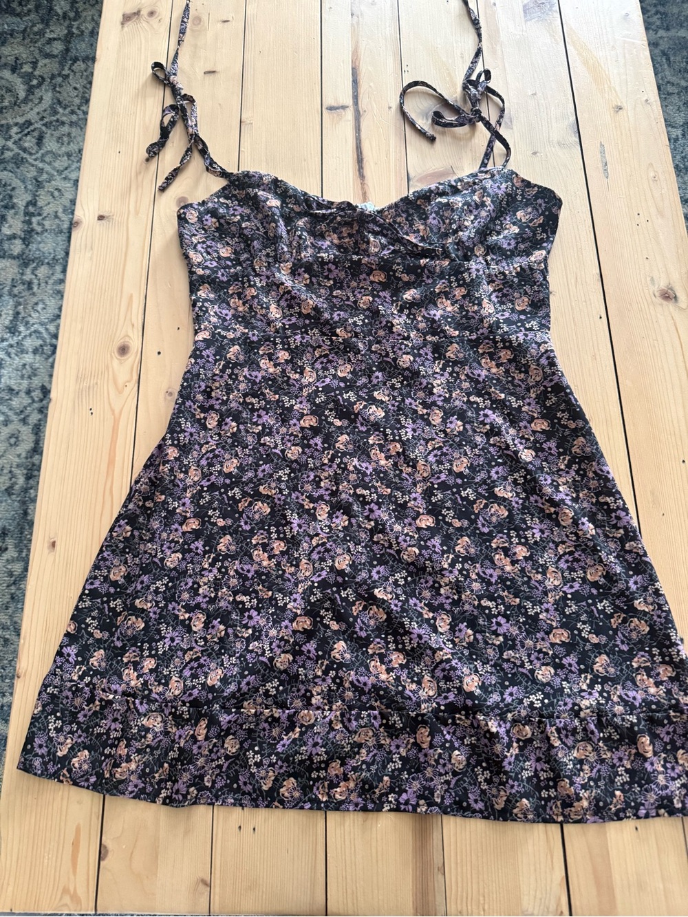 Wild Fable Purple floral Tie-Strap Slip Dress size L